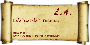 László Ambrus névjegykártya