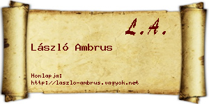 László Ambrus névjegykártya