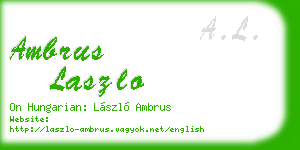 ambrus laszlo business card